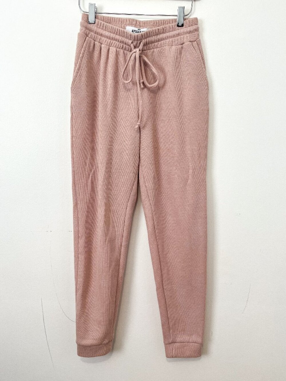 Alyssa Black Light Pink Thermal Joggers